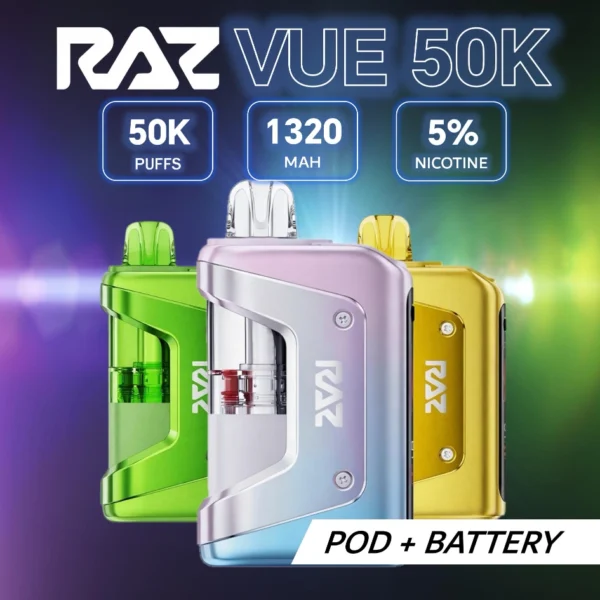 Buy RAZ VUE 50K | First Detachable Battery Vape With 50,000 Puffs