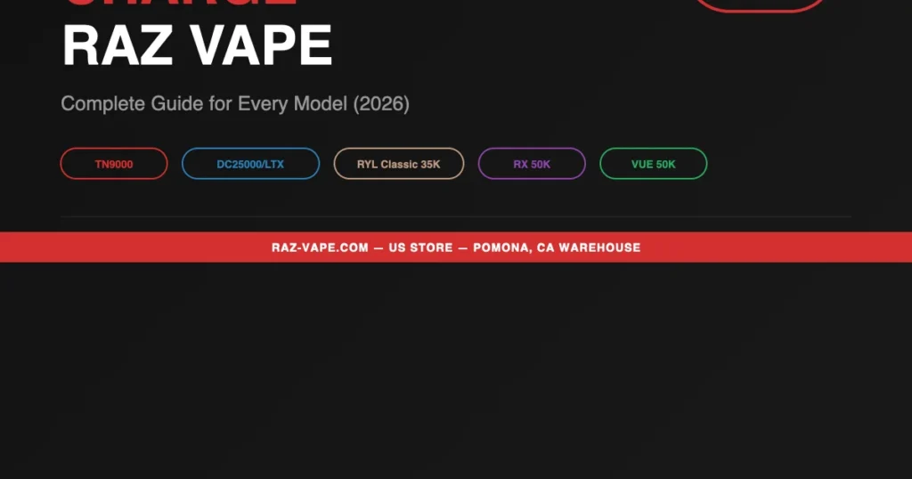 RAZ VAPE How to charge RAZ vape - complete USB-C charging guide for all 5 models