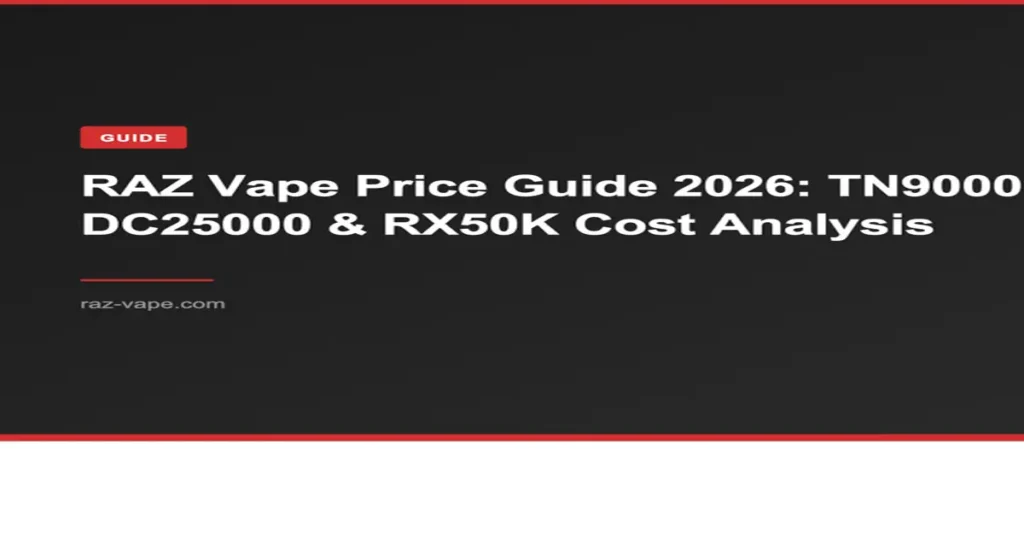 RAZ VAPE RAZ Vape Price Guide 2026: TN9000, DC25000 & RX50K Cost Analysis